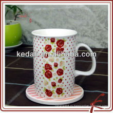 Горячий оптовый керамический комплект фарфора чашки кружки кофе с Coaster
